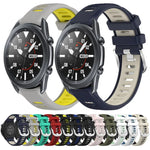 สายรัดนาฬิกาซิลิโคนหัวเข็มขัดเหล็กสองสีขนาด 22 มม. สำหรับ Samsung Galaxy Watch3 45mm, สำหรับ Samsung Galaxy Watch 46mm, สำหรับ Samsung Gear S3 Classic, สำหรับ Samsung Gear S3 Frontier