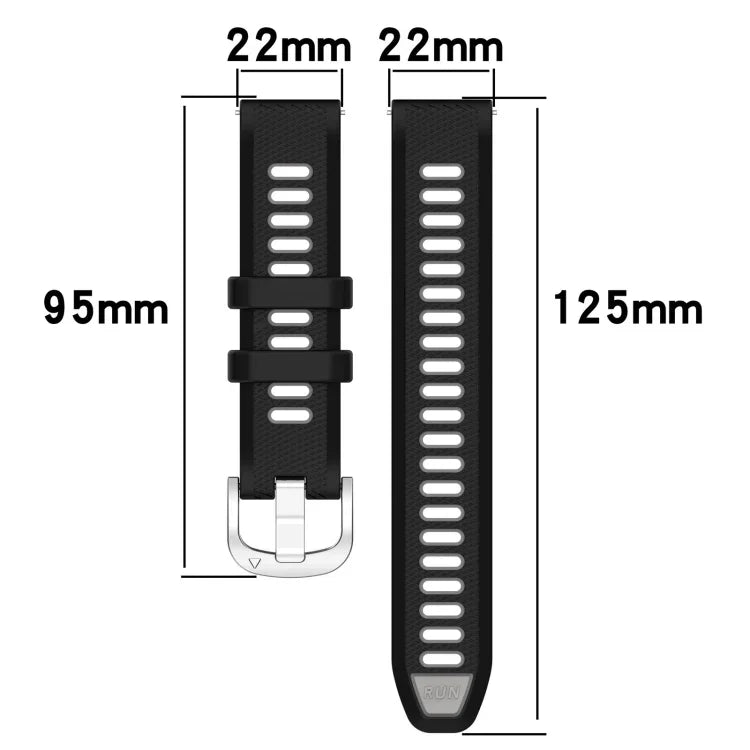 สายรัดนาฬิกาซิลิโคนหัวเข็มขัดเหล็กสองสีขนาด 22 มม. สำหรับ Samsung Galaxy Watch3 45mm, สำหรับ Samsung Galaxy Watch 46mm, สำหรับ Samsung Gear S3 Classic, สำหรับ Samsung Gear S3 Frontier