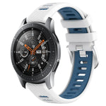 สายรัดนาฬิกาซิลิโคนหัวเข็มขัดเหล็กสองสีขนาด 22 มม. สำหรับ Samsung Galaxy Watch3 45mm, สำหรับ Samsung Galaxy Watch 46mm, สำหรับ Samsung Gear S3 Classic, สำหรับ Samsung Gear S3 Frontier