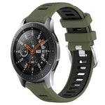 สายรัดนาฬิกาซิลิโคนหัวเข็มขัดเหล็กสองสีขนาด 22 มม. สำหรับ Samsung Galaxy Watch3 45mm, สำหรับ Samsung Galaxy Watch 46mm, สำหรับ Samsung Gear S3 Classic, สำหรับ Samsung Gear S3 Frontier