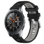 สายรัดนาฬิกาซิลิโคนหัวเข็มขัดเหล็กสองสีขนาด 22 มม. สำหรับ Samsung Galaxy Watch3 45mm, สำหรับ Samsung Galaxy Watch 46mm, สำหรับ Samsung Gear S3 Classic, สำหรับ Samsung Gear S3 Frontier