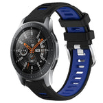 สายรัดนาฬิกาซิลิโคนหัวเข็มขัดเหล็กสองสีขนาด 22 มม. สำหรับ Samsung Galaxy Watch3 45mm, สำหรับ Samsung Galaxy Watch 46mm, สำหรับ Samsung Gear S3 Classic, สำหรับ Samsung Gear S3 Frontier