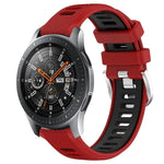 สายรัดนาฬิกาซิลิโคนหัวเข็มขัดเหล็กสองสีขนาด 22 มม. สำหรับ Samsung Galaxy Watch3 45mm, สำหรับ Samsung Galaxy Watch 46mm, สำหรับ Samsung Gear S3 Classic, สำหรับ Samsung Gear S3 Frontier