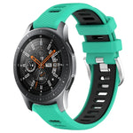 สายรัดนาฬิกาซิลิโคนหัวเข็มขัดเหล็กสองสีขนาด 22 มม. สำหรับ Samsung Galaxy Watch3 45mm, สำหรับ Samsung Galaxy Watch 46mm, สำหรับ Samsung Gear S3 Classic, สำหรับ Samsung Gear S3 Frontier