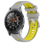 สายรัดนาฬิกาซิลิโคนหัวเข็มขัดเหล็กสองสีขนาด 22 มม. สำหรับ Samsung Galaxy Watch3 45mm, สำหรับ Samsung Galaxy Watch 46mm, สำหรับ Samsung Gear S3 Classic, สำหรับ Samsung Gear S3 Frontier
