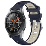 สายรัดนาฬิกาซิลิโคนหัวเข็มขัดเหล็กสองสีขนาด 22 มม. สำหรับ Samsung Galaxy Watch3 45mm, สำหรับ Samsung Galaxy Watch 46mm, สำหรับ Samsung Gear S3 Classic, สำหรับ Samsung Gear S3 Frontier