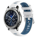 สายรัดนาฬิกาซิลิโคนหัวเข็มขัดเหล็กสองสีขนาด 22 มม. สำหรับ Samsung Galaxy Watch3 45mm, สำหรับ Samsung Galaxy Watch 46mm, สำหรับ Samsung Gear S3 Classic, สำหรับ Samsung Gear S3 Frontier
