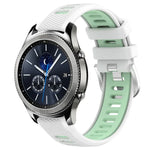 สายรัดนาฬิกาซิลิโคนหัวเข็มขัดเหล็กสองสีขนาด 22 มม. สำหรับ Samsung Galaxy Watch3 45mm, สำหรับ Samsung Galaxy Watch 46mm, สำหรับ Samsung Gear S3 Classic, สำหรับ Samsung Gear S3 Frontier