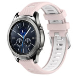 สายรัดนาฬิกาซิลิโคนหัวเข็มขัดเหล็กสองสีขนาด 22 มม. สำหรับ Samsung Galaxy Watch3 45mm, สำหรับ Samsung Galaxy Watch 46mm, สำหรับ Samsung Gear S3 Classic, สำหรับ Samsung Gear S3 Frontier