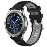 สายรัดนาฬิกาซิลิโคนหัวเข็มขัดเหล็กสองสีขนาด 22 มม. สำหรับ Samsung Galaxy Watch3 45mm, สำหรับ Samsung Galaxy Watch 46mm, สำหรับ Samsung Gear S3 Classic, สำหรับ Samsung Gear S3 Frontier
