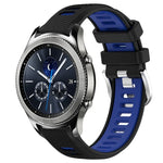สายรัดนาฬิกาซิลิโคนหัวเข็มขัดเหล็กสองสีขนาด 22 มม. สำหรับ Samsung Galaxy Watch3 45mm, สำหรับ Samsung Galaxy Watch 46mm, สำหรับ Samsung Gear S3 Classic, สำหรับ Samsung Gear S3 Frontier