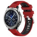 สายรัดนาฬิกาซิลิโคนหัวเข็มขัดเหล็กสองสีขนาด 22 มม. สำหรับ Samsung Galaxy Watch3 45mm, สำหรับ Samsung Galaxy Watch 46mm, สำหรับ Samsung Gear S3 Classic, สำหรับ Samsung Gear S3 Frontier