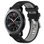 สายรัดนาฬิกาซิลิโคนหัวเข็มขัดเหล็กสองสีขนาด 22 มม. สำหรับ Samsung Galaxy Watch3 45mm, สำหรับ Samsung Galaxy Watch 46mm, สำหรับ Samsung Gear S3 Classic, สำหรับ Samsung Gear S3 Frontier