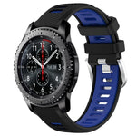 สายรัดนาฬิกาซิลิโคนหัวเข็มขัดเหล็กสองสีขนาด 22 มม. สำหรับ Samsung Galaxy Watch3 45mm, สำหรับ Samsung Galaxy Watch 46mm, สำหรับ Samsung Gear S3 Classic, สำหรับ Samsung Gear S3 Frontier