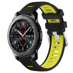 สายรัดนาฬิกาซิลิโคนหัวเข็มขัดเหล็กสองสีขนาด 22 มม. สำหรับ Samsung Galaxy Watch3 45mm, สำหรับ Samsung Galaxy Watch 46mm, สำหรับ Samsung Gear S3 Classic, สำหรับ Samsung Gear S3 Frontier