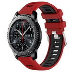 สายรัดนาฬิกาซิลิโคนหัวเข็มขัดเหล็กสองสีขนาด 22 มม. สำหรับ Samsung Galaxy Watch3 45mm, สำหรับ Samsung Galaxy Watch 46mm, สำหรับ Samsung Gear S3 Classic, สำหรับ Samsung Gear S3 Frontier