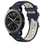 สายรัดนาฬิกาซิลิโคนหัวเข็มขัดเหล็กสองสีขนาด 22 มม. สำหรับ Samsung Galaxy Watch3 45mm, สำหรับ Samsung Galaxy Watch 46mm, สำหรับ Samsung Gear S3 Classic, สำหรับ Samsung Gear S3 Frontier