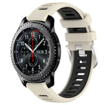 สายรัดนาฬิกาซิลิโคนหัวเข็มขัดเหล็กสองสีขนาด 22 มม. สำหรับ Samsung Galaxy Watch3 45mm, สำหรับ Samsung Galaxy Watch 46mm, สำหรับ Samsung Gear S3 Classic, สำหรับ Samsung Gear S3 Frontier