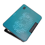 แผ่นระบายความร้อนแล็ปท็อป N99 พร้อมพัดลมคู่ USB ดีไซน์กลวงแกะสลัก, N99