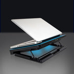แผ่นระบายความร้อนแล็ปท็อป N99 พร้อมพัดลมคู่ USB ดีไซน์กลวงแกะสลัก, N99