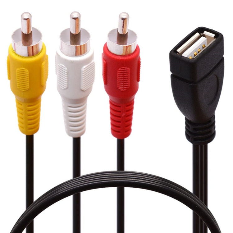 JUNSUNMAY สายแยกสัญญาณเสียงและวิดีโอ USB ตัวเมียเป็น 3 x RCA ตัวผู้ ยาว 0.2 เมตร, 1.5 เมตร