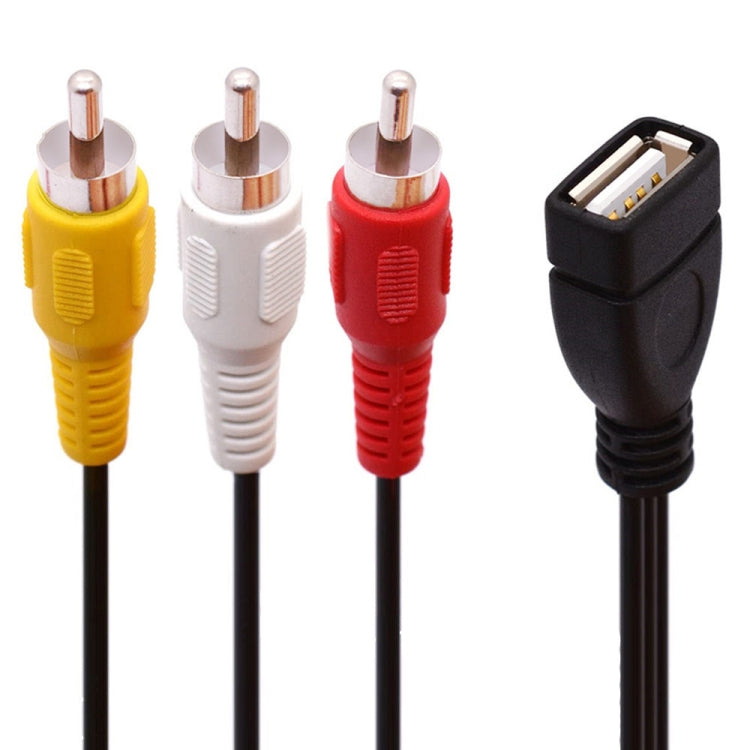 JUNSUNMAY สายแยกสัญญาณเสียงและวิดีโอ USB ตัวเมียเป็น 3 x RCA ตัวผู้ ยาว 0.2 เมตร, 1.5 เมตร