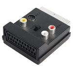 JUNSUNMAY สายอะแดปเตอร์ 21 พิน Scart ตัวผู้ถึงตัวเมีย พร้อม S-Video 3 RCA สวิตช์แปลงเสียงเข้าออก