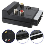 JUNSUNMAY สายอะแดปเตอร์ 21 พิน Scart ตัวผู้ถึงตัวเมีย พร้อม S-Video 3 RCA สวิตช์แปลงเสียงเข้าออก