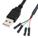 JUNSUNMAY สายอะแดปเตอร์ขยายหัวต่อเมนบอร์ด USB 2.0 A เป็นตัวเมีย 4 พิน Dupont ยาว 0.3 เมตร, ตัวผู้ USB, ตัวเมีย USB