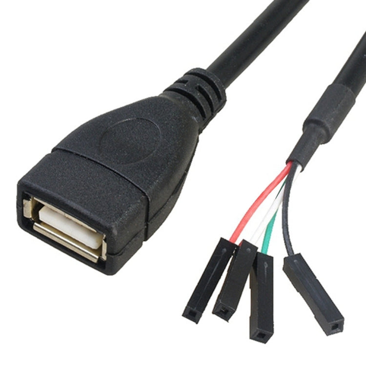 JUNSUNMAY สายอะแดปเตอร์ขยายหัวต่อเมนบอร์ด USB 2.0 A เป็นตัวเมีย 4 พิน Dupont ยาว 0.3 เมตร, ตัวผู้ USB, ตัวเมีย USB