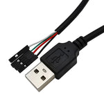 JUNSUNMAY สายอะแดปเตอร์ขยายหัวต่อเมนบอร์ด USB 2.0 A เป็นตัวเมีย 4 พิน Dupont ยาว 0.3 เมตร, ตัวผู้ USB, ตัวเมีย USB