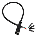 JUNSUNMAY สายอะแดปเตอร์ขยายหัวต่อเมนบอร์ด USB 2.0 A เป็นตัวเมีย 4 พิน Dupont ยาว 0.3 เมตร, ตัวผู้ USB, ตัวเมีย USB