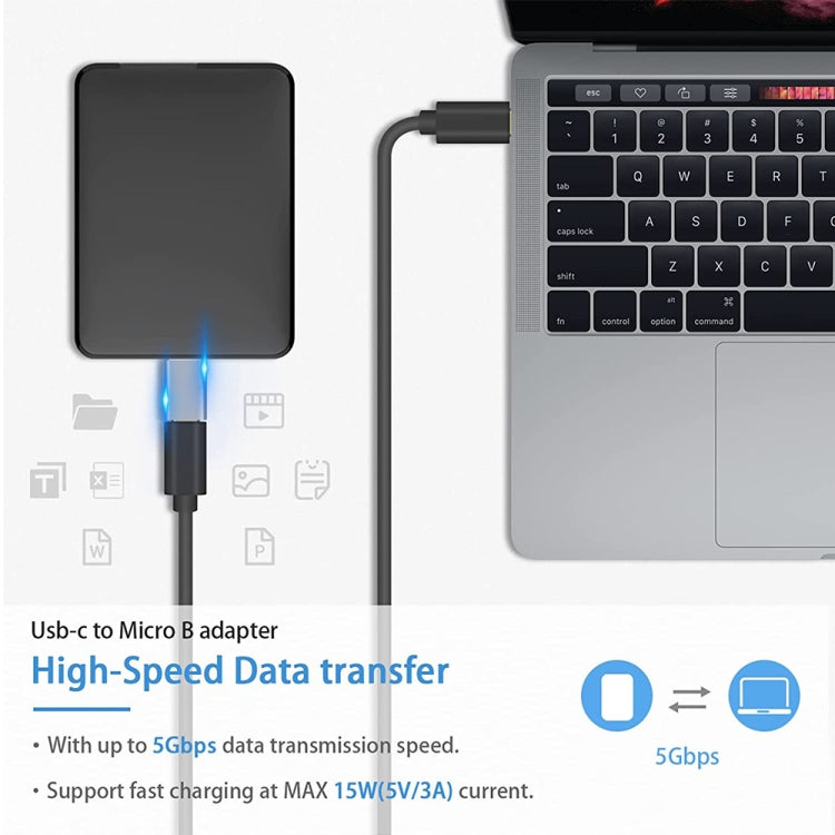 JUNSUNMAY อะแดปเตอร์แปลง USB-C / Type-C ตัวเมียเป็นตัวผู้ USB 3.0 Micro B, 1 ชิ้น, 2 ชิ้น
