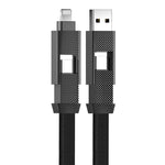 สายชาร์จและถ่ายโอนข้อมูลแม่เหล็กถักไนลอน ENKAY ENK-CB134 4-in-1 60W USB-A / Type-C เป็น 8 Pin / Type-C ยาว 0.15 ม. และ 1.2 ม.