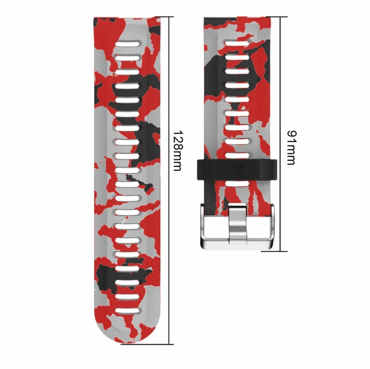 26mm Camouflage Printed Silicone Watch Band, For Garmin Enduro, For Garmin Fenix 6X, For Garmin Fenix 6X Pro, For Garmin Fenix 6X Sapphire, For Garmin Fenix 5X Sapphire, For Garmin Fenix 5X Plus, For Garmin Fenix 3, For Garmin Fenix 3 HR