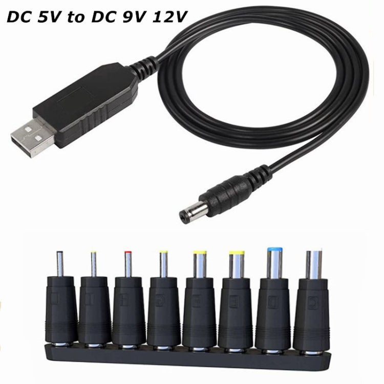 สายแปลงแรงดันไฟฟ้า USB จาก DC 5V เป็น DC 9V 12V พร้อมหม้อแปลงแรงดันไฟฟ้า 1A และตัวควบคุมพลังงาน พร้อมจอแสดงผล LED, DC 5V ถึง DC 9V 12V