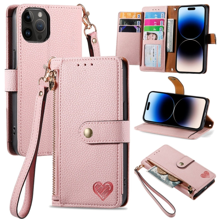 เคสโทรศัพท์หนังพร้อมซิปและสายคล้อง Love สำหรับ iPhone 14 Pro Max, สำหรับ iPhone 7 / 8 / SE 2022, สำหรับ iPhone 13 Pro Max, สำหรับ iPhone 13 Pro, สำหรับ iPhone 13, สำหรับ iPhone 12 / 12 Pro, สำหรับ iPhone 12 Pro Max, สำหรับ iPhone 11 Pro Max