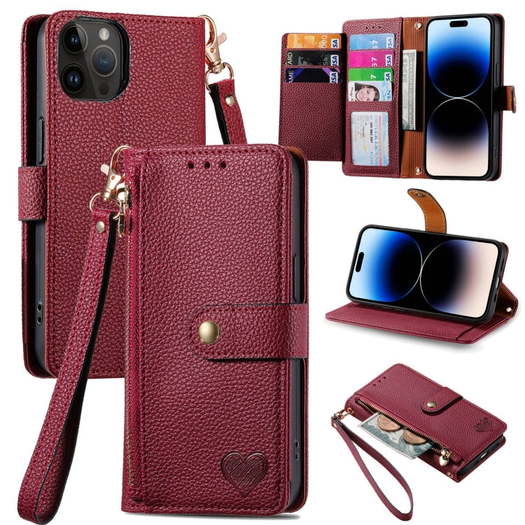 เคสโทรศัพท์หนังพร้อมซิปและสายคล้อง Love สำหรับ iPhone 14 Pro Max, สำหรับ iPhone 7 / 8 / SE 2022, สำหรับ iPhone 13 Pro Max, สำหรับ iPhone 13 Pro, สำหรับ iPhone 13, สำหรับ iPhone 12 / 12 Pro, สำหรับ iPhone 12 Pro Max, สำหรับ iPhone 11 Pro Max