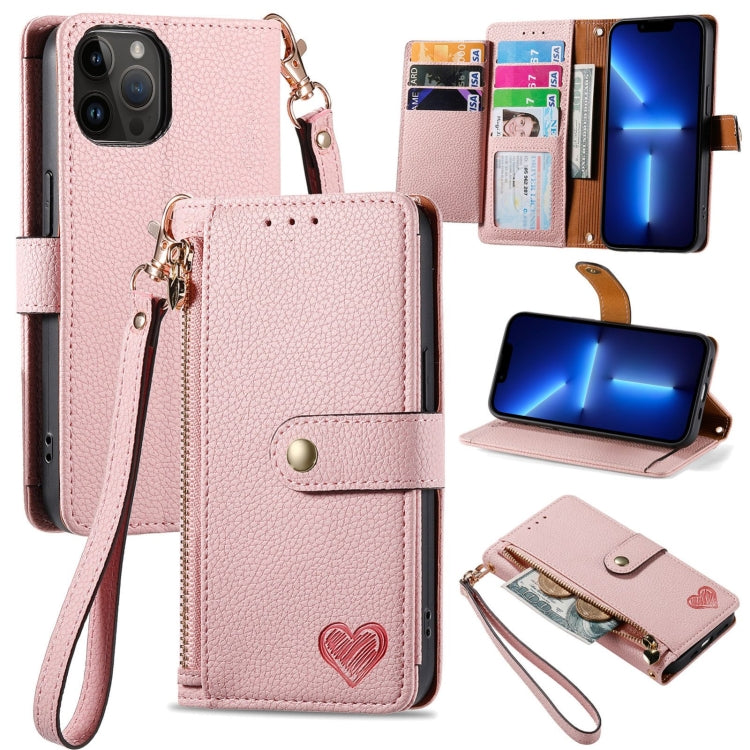เคสโทรศัพท์หนังพร้อมซิปและสายคล้อง Love สำหรับ iPhone 14 Pro Max, สำหรับ iPhone 7 / 8 / SE 2022, สำหรับ iPhone 13 Pro Max, สำหรับ iPhone 13 Pro, สำหรับ iPhone 13, สำหรับ iPhone 12 / 12 Pro, สำหรับ iPhone 12 Pro Max, สำหรับ iPhone 11 Pro Max