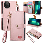 เคสโทรศัพท์หนังพร้อมซิปและสายคล้อง Love สำหรับ iPhone 14 Pro Max, สำหรับ iPhone 7 / 8 / SE 2022, สำหรับ iPhone 13 Pro Max, สำหรับ iPhone 13 Pro, สำหรับ iPhone 13, สำหรับ iPhone 12 / 12 Pro, สำหรับ iPhone 12 Pro Max, สำหรับ iPhone 11 Pro Max