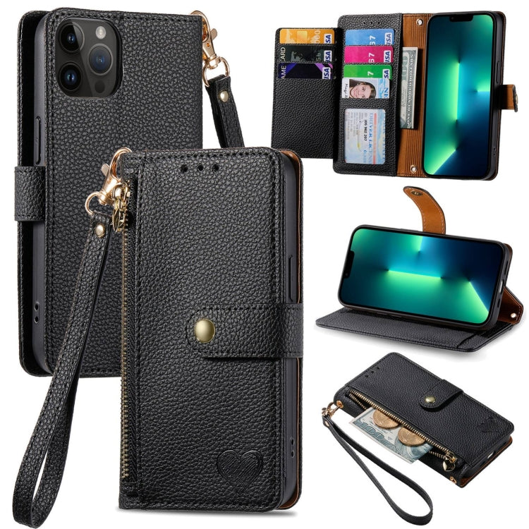 เคสโทรศัพท์หนังพร้อมซิปและสายคล้อง Love สำหรับ iPhone 14 Pro Max, สำหรับ iPhone 7 / 8 / SE 2022, สำหรับ iPhone 13 Pro Max, สำหรับ iPhone 13 Pro, สำหรับ iPhone 13, สำหรับ iPhone 12 / 12 Pro, สำหรับ iPhone 12 Pro Max, สำหรับ iPhone 11 Pro Max