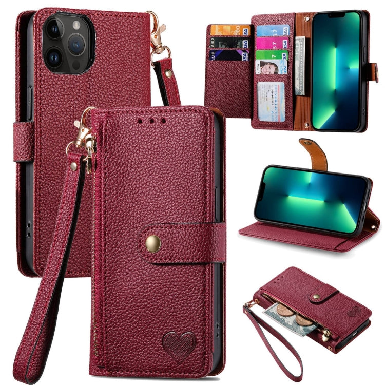 เคสโทรศัพท์หนังพร้อมซิปและสายคล้อง Love สำหรับ iPhone 14 Pro Max, สำหรับ iPhone 7 / 8 / SE 2022, สำหรับ iPhone 13 Pro Max, สำหรับ iPhone 13 Pro, สำหรับ iPhone 13, สำหรับ iPhone 12 / 12 Pro, สำหรับ iPhone 12 Pro Max, สำหรับ iPhone 11 Pro Max