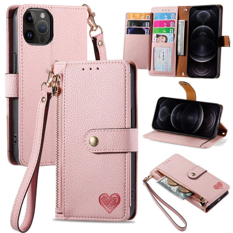 เคสโทรศัพท์หนังพร้อมซิปและสายคล้อง Love สำหรับ iPhone 14 Pro Max, สำหรับ iPhone 7 / 8 / SE 2022, สำหรับ iPhone 13 Pro Max, สำหรับ iPhone 13 Pro, สำหรับ iPhone 13, สำหรับ iPhone 12 / 12 Pro, สำหรับ iPhone 12 Pro Max, สำหรับ iPhone 11 Pro Max