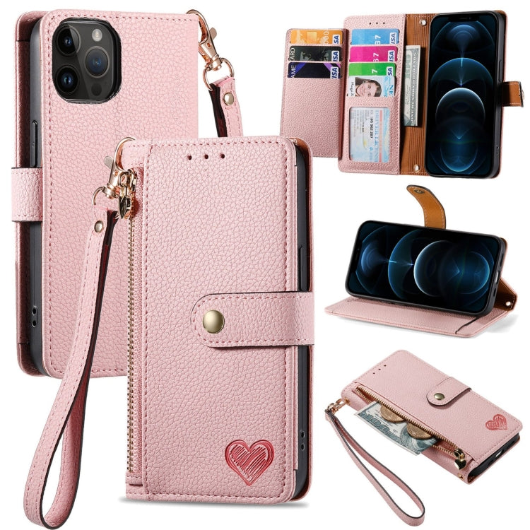 เคสโทรศัพท์หนังพร้อมซิปและสายคล้อง Love สำหรับ iPhone 14 Pro Max, สำหรับ iPhone 7 / 8 / SE 2022, สำหรับ iPhone 13 Pro Max, สำหรับ iPhone 13 Pro, สำหรับ iPhone 13, สำหรับ iPhone 12 / 12 Pro, สำหรับ iPhone 12 Pro Max, สำหรับ iPhone 11 Pro Max