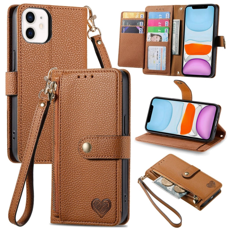 เคสโทรศัพท์หนังพร้อมซิปและสายคล้อง Love สำหรับ iPhone 11, สำหรับ iPhone 11 Pro, สำหรับ iPhone X / XS, สำหรับ iPhone XR, สำหรับ iPhone XS Max, สำหรับ iPhone 7 Plus / 8 Plus, สำหรับ iPhone 6 Plus / 6s Plus, สำหรับ iPhone 6 / 6s