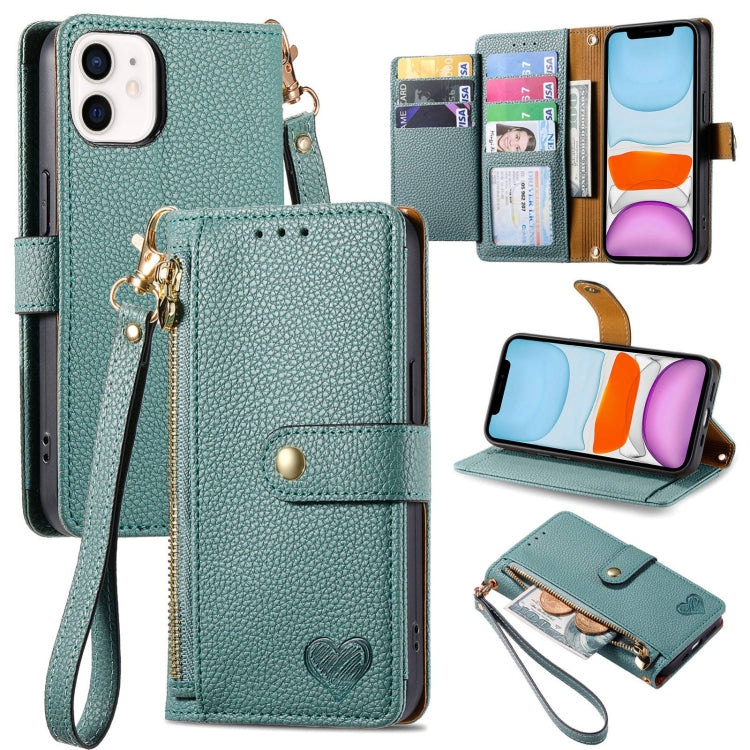 เคสโทรศัพท์หนังพร้อมซิปและสายคล้อง Love สำหรับ iPhone 11, สำหรับ iPhone 11 Pro, สำหรับ iPhone X / XS, สำหรับ iPhone XR, สำหรับ iPhone XS Max, สำหรับ iPhone 7 Plus / 8 Plus, สำหรับ iPhone 6 Plus / 6s Plus, สำหรับ iPhone 6 / 6s