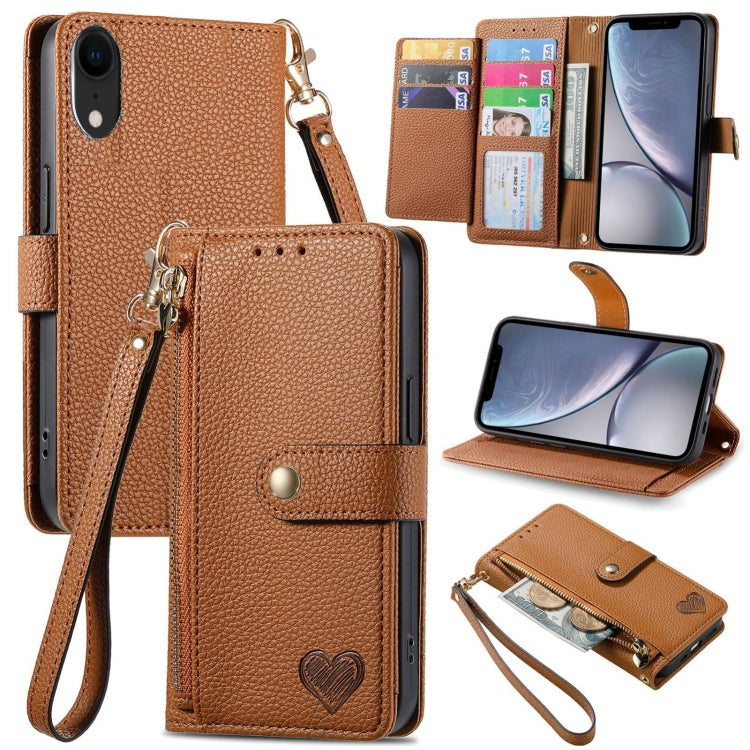เคสโทรศัพท์หนังพร้อมซิปและสายคล้อง Love สำหรับ iPhone 11, สำหรับ iPhone 11 Pro, สำหรับ iPhone X / XS, สำหรับ iPhone XR, สำหรับ iPhone XS Max, สำหรับ iPhone 7 Plus / 8 Plus, สำหรับ iPhone 6 Plus / 6s Plus, สำหรับ iPhone 6 / 6s