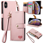 เคสโทรศัพท์หนังพร้อมซิปและสายคล้อง Love สำหรับ iPhone 11, สำหรับ iPhone 11 Pro, สำหรับ iPhone X / XS, สำหรับ iPhone XR, สำหรับ iPhone XS Max, สำหรับ iPhone 7 Plus / 8 Plus, สำหรับ iPhone 6 Plus / 6s Plus, สำหรับ iPhone 6 / 6s