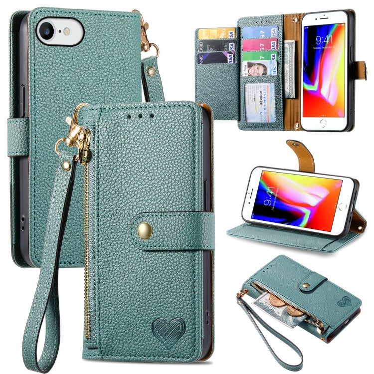 เคสโทรศัพท์หนังพร้อมซิปและสายคล้อง Love สำหรับ iPhone 14 Pro Max, สำหรับ iPhone 7 / 8 / SE 2022, สำหรับ iPhone 13 Pro Max, สำหรับ iPhone 13 Pro, สำหรับ iPhone 13, สำหรับ iPhone 12 / 12 Pro, สำหรับ iPhone 12 Pro Max, สำหรับ iPhone 11 Pro Max
