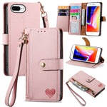 เคสโทรศัพท์หนังพร้อมซิปและสายคล้อง Love สำหรับ iPhone 11, สำหรับ iPhone 11 Pro, สำหรับ iPhone X / XS, สำหรับ iPhone XR, สำหรับ iPhone XS Max, สำหรับ iPhone 7 Plus / 8 Plus, สำหรับ iPhone 6 Plus / 6s Plus, สำหรับ iPhone 6 / 6s